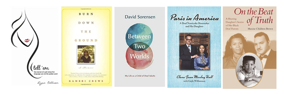 [Image description: A row of five different book covers. First is the cover for Tell ‘em, then Burn down the ground, followed by Between two worlds and Paris in America, and lastly is On the beat of truth.] 